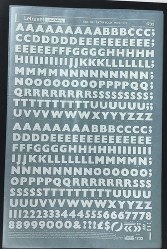Letraset white 1733 48pt gill - 1733,