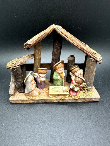 Tiny nativity with wooden - nativity,