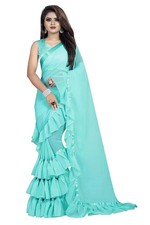 Women's Plain Georgette Ruffle