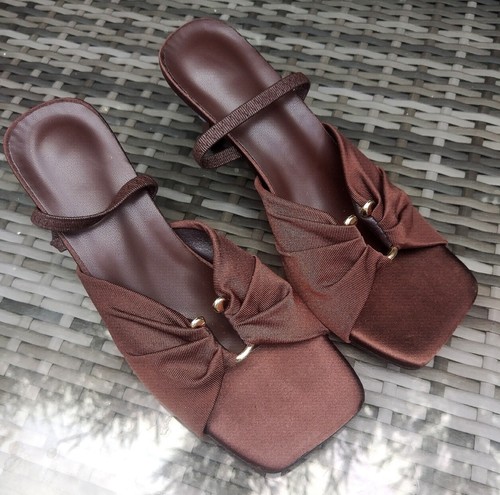 Ladies brown patent heeled - ladies,