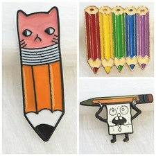 Pen pencil pin brooch badge