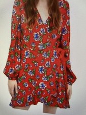 NWOT Zara Red Floral Wrap