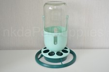 Glass Lamp jar Feeder/Drinker Green 1L/1Kg For Aviary Finches, Canary Birds