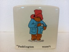 Coalport Paddington Bear Money Box Coin Bank Square Cube Vintage 80s Retro 1986