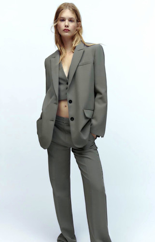 Zara gray piece pantsuit set - pantsuit,