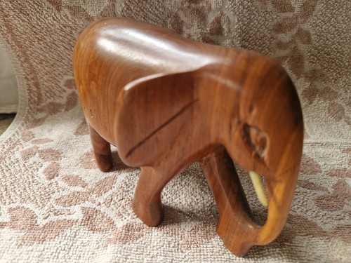 Wooden elephant statue - elephant,