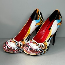 Iron Fist Platform Heels Tiger Design Very High Size UK 8 US 10 EU 41