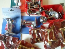 Rail End & Centre Support Brackets OVAL  ROUND Wardrobe  Towel Rails  & Poles