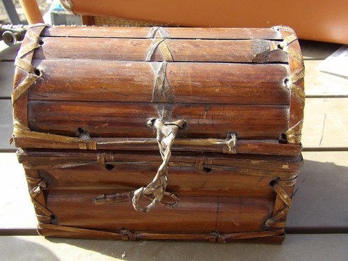 Vintage bamboo pirate chest - vintage,
