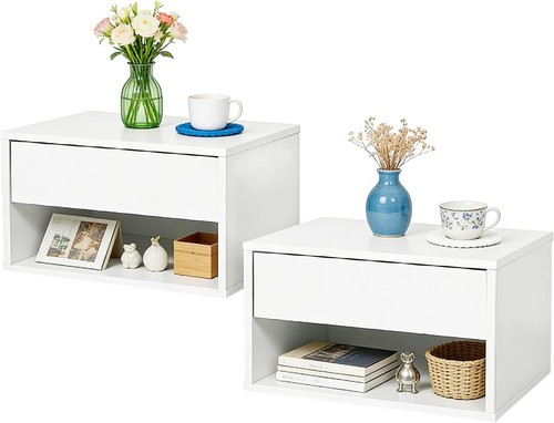 White floating bedside - floating,