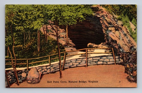 Linen postcard natural bridge - linen,