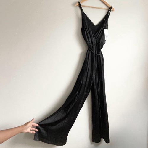 Zara black satin wide - zara,