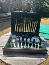 George Butler Sheffield  Silver Plate Cutlery / Canteen Set 38 piece Wooden Case