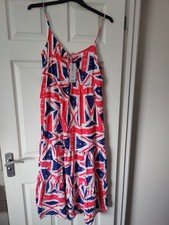 BNWT Size 18 Midi Maxi Dress Union Jack? Blue Red Strappy