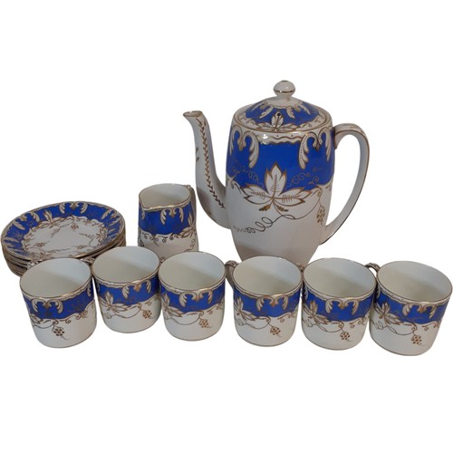 Vintage porcelain tea set blue - vintage,
