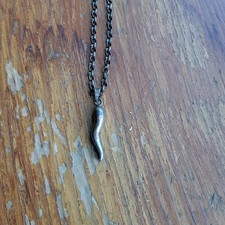 Sterling silver horn pendant - silver,