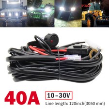 12V 40A LED Work Fog Light Bar Wiring Harness Relay Kit ON/OFF Switch Off Road