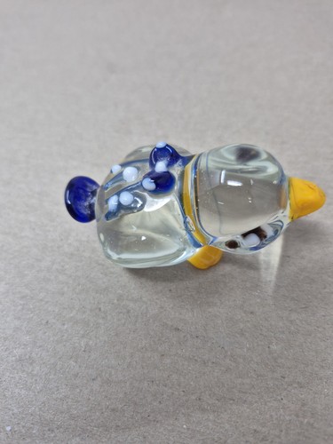Vintage minature glass duck - glass,