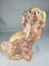 Floral Spaniel Dog Pottery