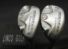 Set of 2 TaylorMade Rescue Dual 3 + 5 Hybrids Stiff Graphite Shafts Mixed Grips*