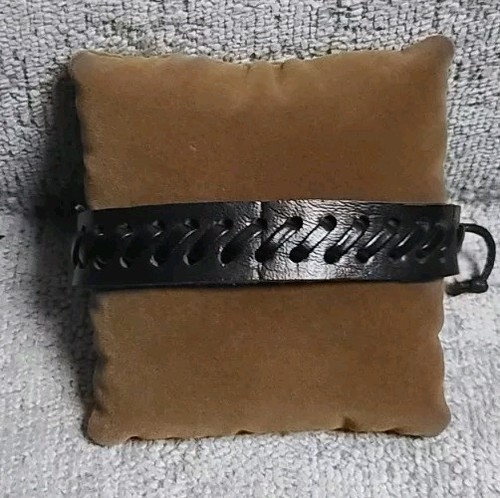 Black leather bracelet - leather,