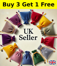 12 pcs UK Soft Velvet Drawstring Gift Bags Wedding Jewellery Party Pouch Bags