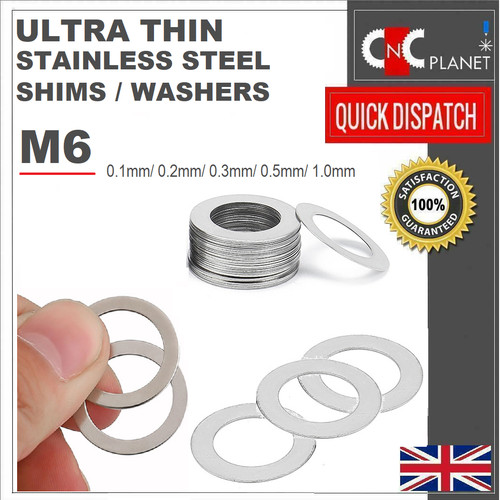 Ultra thin washers shims - m6,