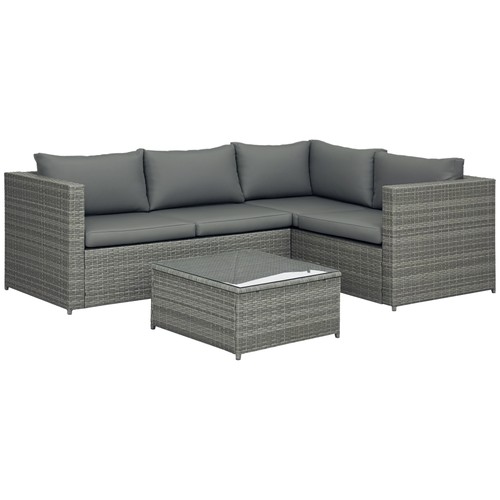 Outsunny 3pcs rattan corner - rattan,