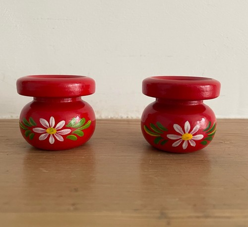 Pair swedish red wooden - pair,