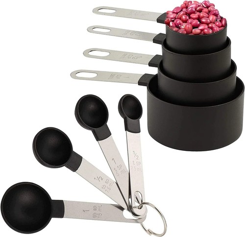Piece black measuring cups - 8-piece,