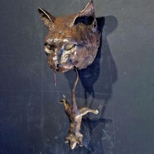 Cute Cat Bite Mouse Door