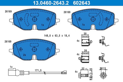 Ate disc brake pad - brake, set