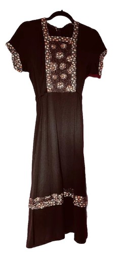 70s brown vintage floral - 70s,