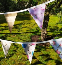 EXTRA LONG 8.5m OR 13.5m Boho Floral and hessian fabric bunting