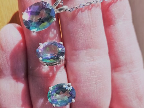 Mystic topaz earrings and - mystic,