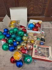 Large Antique & Vintage Lot Of Glass Christmas Tree Decorations & Baubles