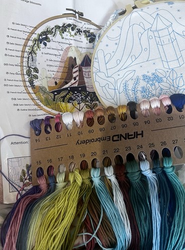 Fairy castle embroidery kit - castle,