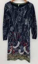 White Stuff Embroidered Knitted Dress Crane Bird Print Size 12-14