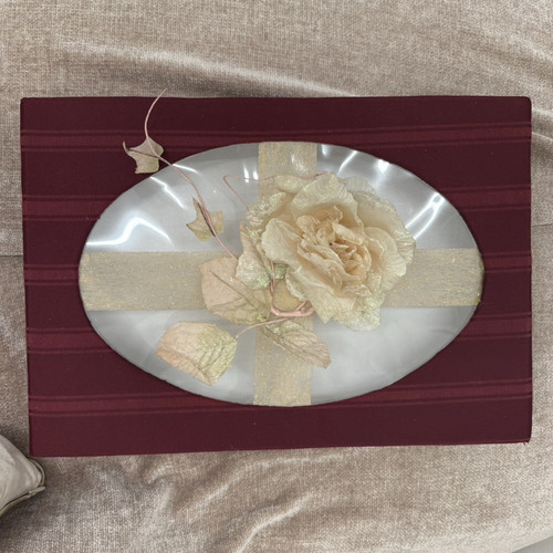 Burgundy rectangular lidded - burgundy,