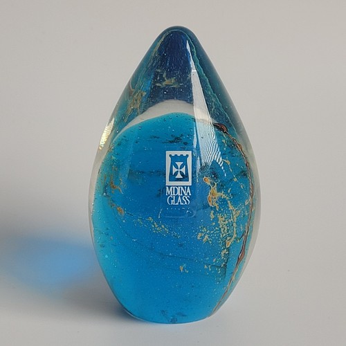 Signed medina glass - signed, teardrop