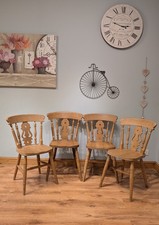 Set of 4 Fiddleback Farmhouse Dining Chairs