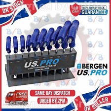 10PC HEAVY DUTY TORX STAR KEY SET DOUBLE ENDED T HANDLE ALLAN WRENCH WITH STAND