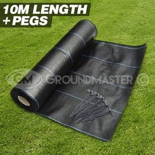 10M LONG GROUNDMASTER™ HEAVY DUTY WEED CONTROL FABRIC COVER MEMBRANE + PEGS