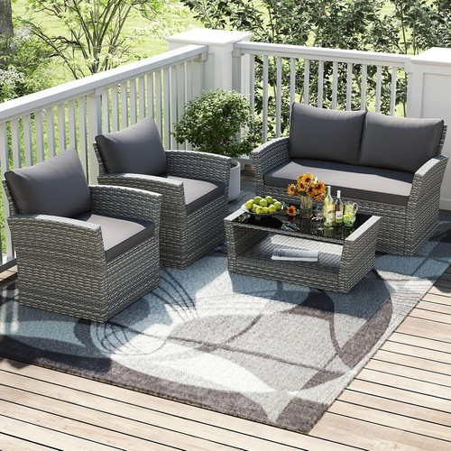 Rattan garden furniture - garden,