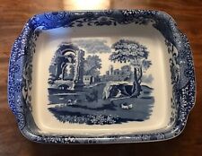 LARGE SPODE COPELAND BLUE "ITALIAN" OVEN PROOF BAKING OR LASAGNE DISH