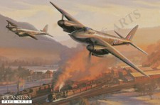 Nicolas Trudgian Aviation ART PRINT Trainbusters  Mosquito Pilot Krause signed