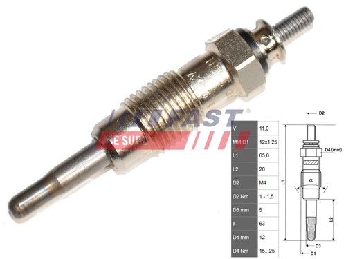Fast ft82722 glow plug for - plug,