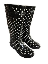 Ladies Polka Dot Print Wellies in Size 3-8