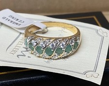 Vintage Giani Jewellery Gold Plated Ladies Emerald Ring Size O Boxed