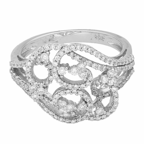 18carat white gold large pave - large,